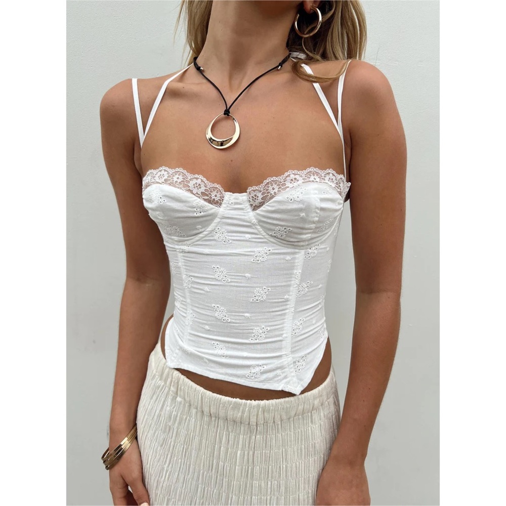 New Princess Polly Luvan Lace Corset Top White Size 6